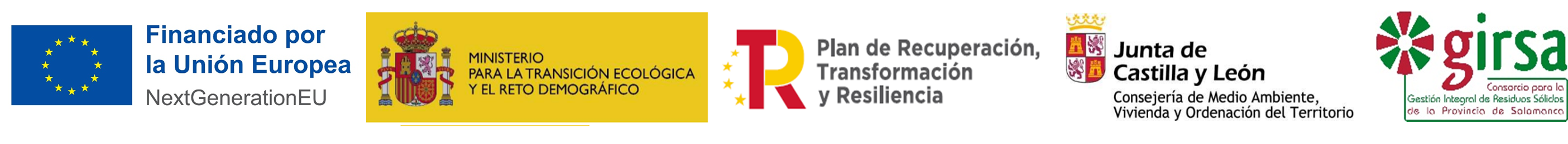 Logos Next GenerationEU, del Plan de Recuperación, Transformación y Resiliencia y del Ministerio para la Transición Ecológica y el Reto Demográfico del proyecto CTR GIRSA