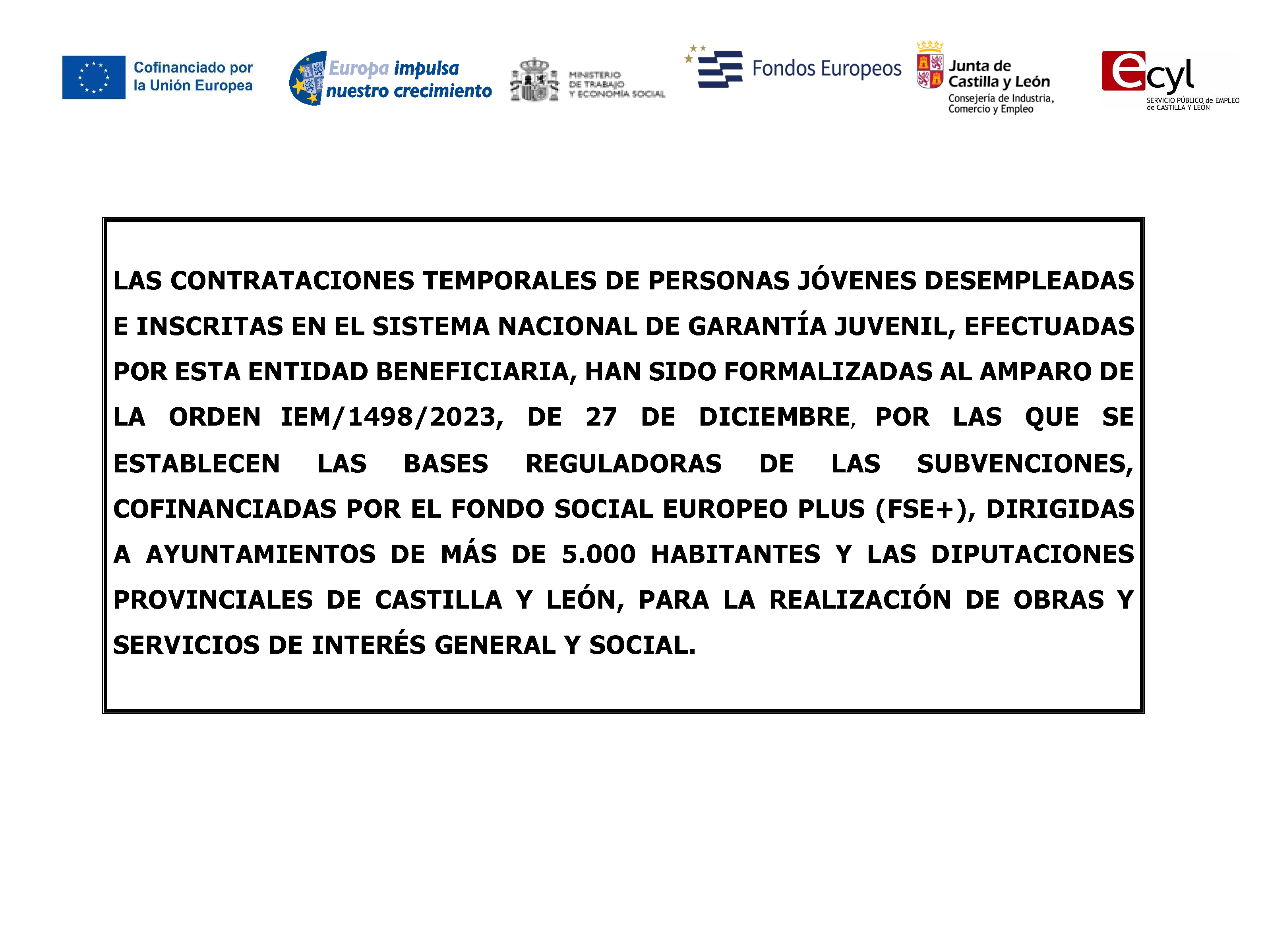 Cartel Jovel 2024 Cartel informativo sobre contrataciones JOVEL en la Diputación Provincial de Salamanca en el ejercicio 2024